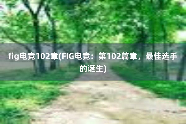 fig电竞102章(FIG电竞：第102篇章，最佳选手的诞生)