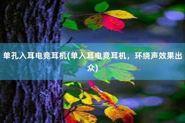 单孔入耳电竞耳机(单入耳电竞耳机，环绕声效果出众)