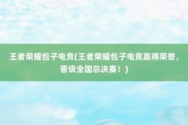 王者荣耀包子电竞(王者荣耀包子电竞赢得荣誉，晋级全国总决赛！)