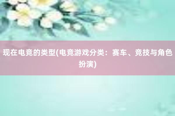 现在电竞的类型(电竞游戏分类：赛车、竞技与角色扮演)