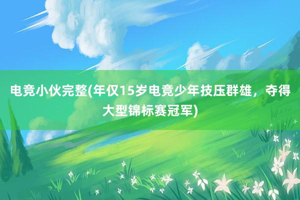 电竞小伙完整(年仅15岁电竞少年技压群雄，夺得大型锦标赛冠军)