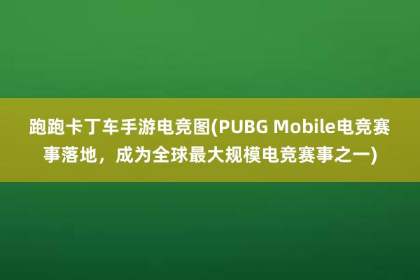 跑跑卡丁车手游电竞图(PUBG Mobile电竞赛事落地，成为全球最大规模电竞赛事之一)