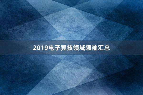 2019电子竞技领域领袖汇总