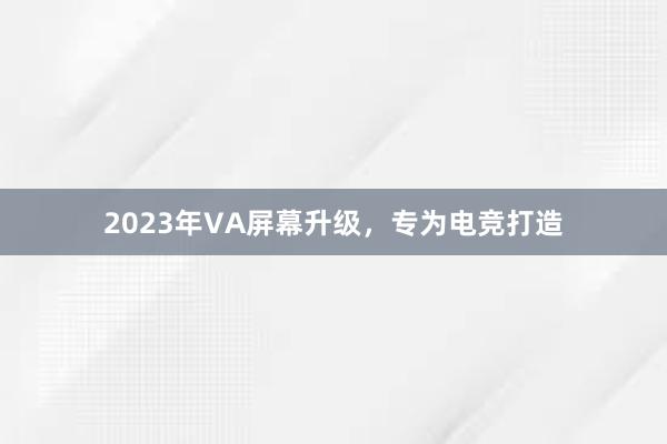 2023年VA屏幕升级，专为电竞打造