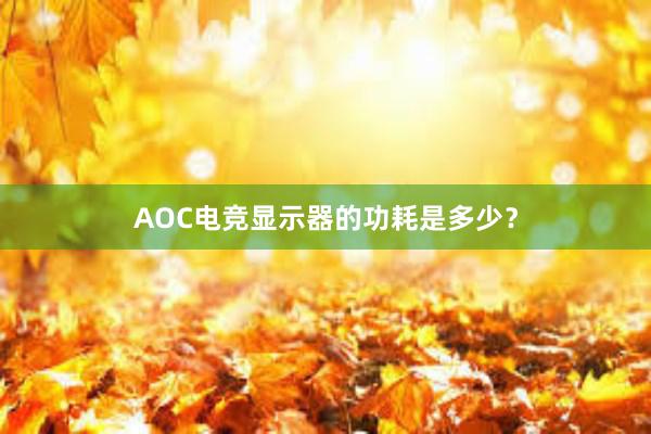 AOC电竞显示器的功耗是多少？