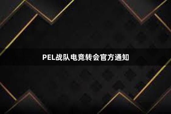 PEL战队电竞转会官方通知