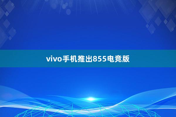 vivo手机推出855电竞版