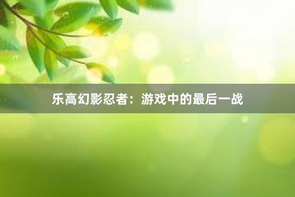 乐高幻影忍者：游戏中的最后一战