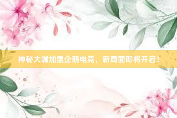 神秘大咖加盟企鹅电竞，新局面即将开启！