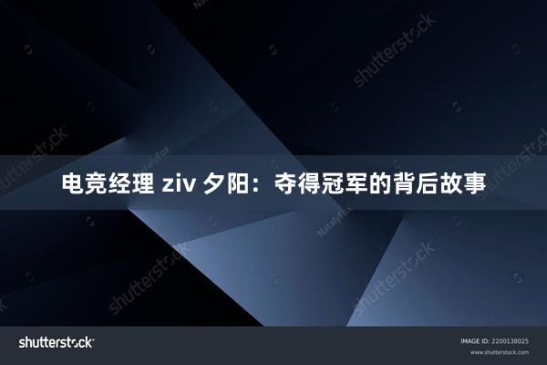 电竞经理 ziv 夕阳：夺得冠军的背后故事