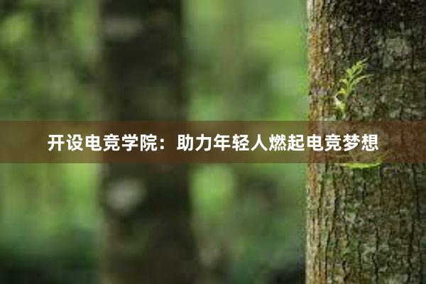 开设电竞学院：助力年轻人燃起电竞梦想