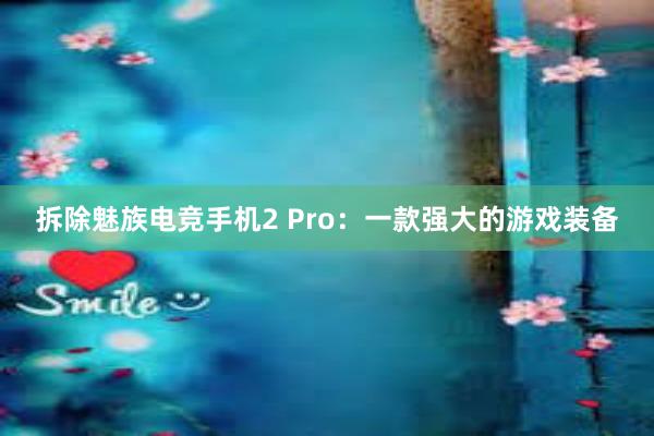 拆除魅族电竞手机2 Pro：一款强大的游戏装备