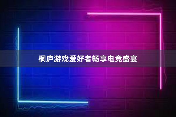 桐庐游戏爱好者畅享电竞盛宴