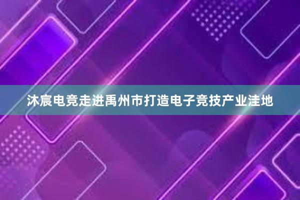 沐宸电竞走进禹州市打造电子竞技产业洼地