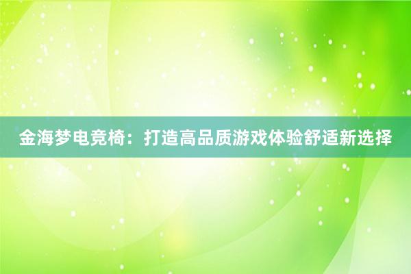 金海梦电竞椅：打造高品质游戏体验舒适新选择